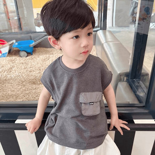 Mùa Hè Phong Cách Mới Bé Trai Bỏ Túi Áo Vest Không Tay Trẻ Em Phiên Bản Hàn Quốc Rời Mềm Mại Thoáng Khí Bé Gái Áo