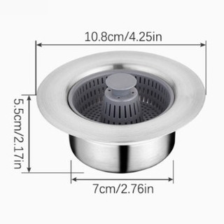 Bộ Lọc Rác Bồn Rửa Bát,Nút Chặn Thoát Nước,Khay Giỏ Lọc 3 In1 Ngăn Mùi Hôi, Thức ĂnThừaBồn Rửa Nhà Bếp,Giỏ Lọc Rác SUNND