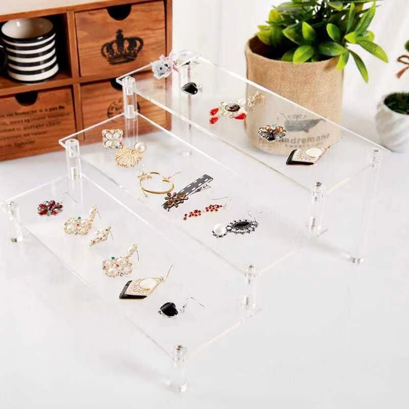 3 lớp kệ trưng bày đồ chơi trong suốt, Kệ lưu trữ mỹ phẩm, giá đỡ nước hoa, kệ trang trí