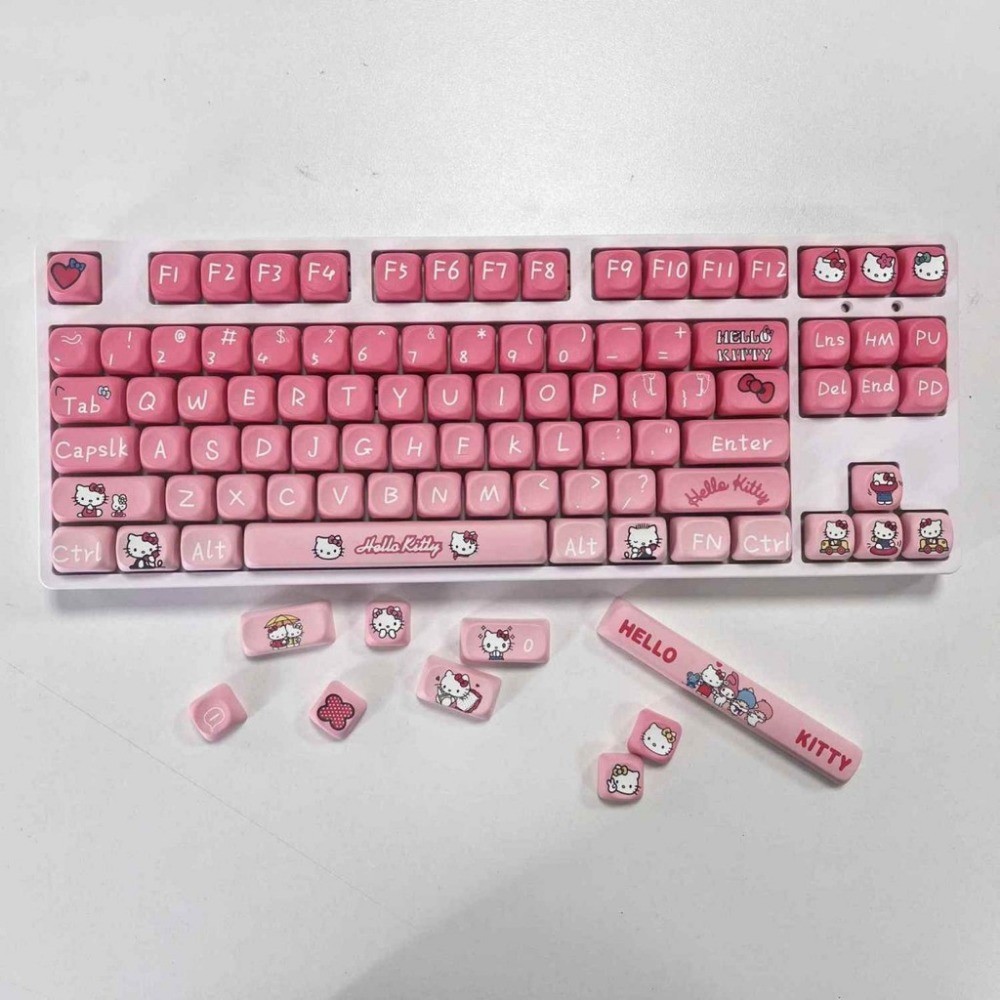 Hello Kitty Keycap 129 Phím MOA Profile PBT Dye Thăng hoa Wooting60 ...