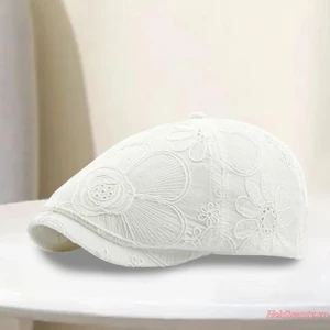 Phụ Nữ Retro Newsboy Mũ Thời Trang Hoa Jacquard Thêu Họa Sĩ Tấm Che Cổ Điển Mũ Cabbie Cho Du Lịch Hàng Ngày