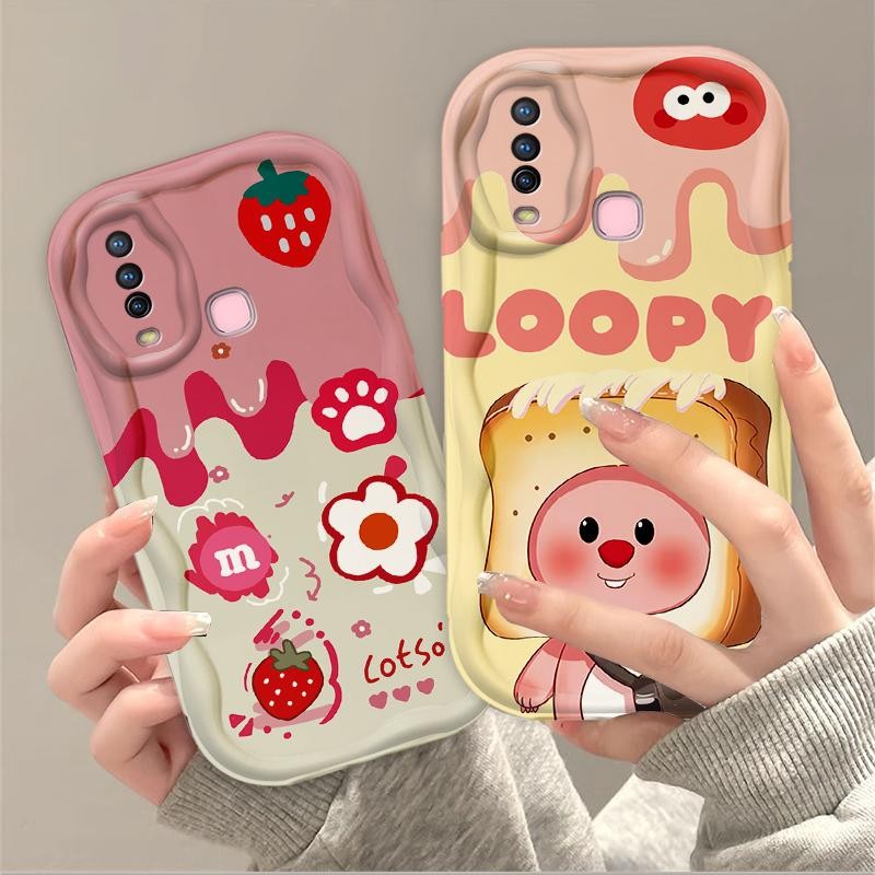 Vỏ Silicon Hoạt Hình Cho VIVO Y17 Y12 / Y12i Y15 1906 Xu Hướng 3D TPU Mềm Dễ Thương Kem Dâu Tây Loopy Thẩm Mỹ Ốp Điện Thoại Chống Sốc
