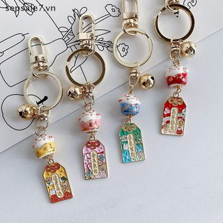 [Jan] Móc khóa may mắn bùa hộ mệnh dễ thương kèm gốm sứ Túi đựng xe hơi Pendent Phụ kiện di động Quà tặng cặp đôi {vn}