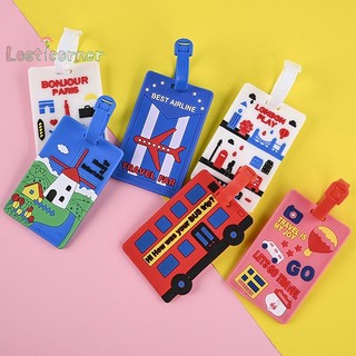 [Lostcorner] Thẻ hành lý PVC Silicone mềm Thẻ nội trú hoạt hình Vali hành lý sáng tạo ID Addres Giá đỡ thẻ lên máy bay Nhãn bay di động [Mới]