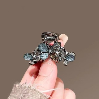 MAUROPOLI [Sẵn Sàng] Kẹp Tóc Kim Cương Giả Bướm Thủy Tinh Tính Khí Nữ Kích Thước Nhỏ Kẹp Trán Nổ Top Kẹp Lưng Đầu Nửa Tóc Cá Mập Kẹp