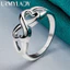 URMYLADY Bạc 925 Đôi Trái Tim 7-10 # Nhẫn Dành Cho Nữ Người Yêu Cưới Thời Trang Quyến Rũ Trang Sức
