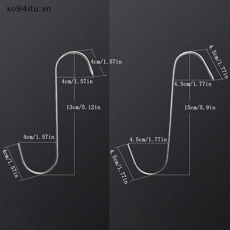 XOITU 20 Chiếc Thép Không Gỉ Hình Chữ S Móc Dụng Cụ Thịt Thịt Thịt Thịt Cho Thịt Gà BBQ Thịt Heo Xúc Xích Thịt Nướng Thịt Nướng Móc VN