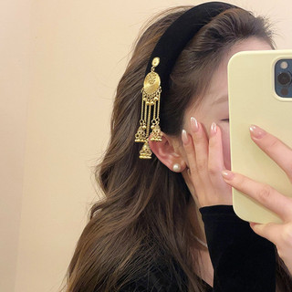Băng đô tua rua chuông nhung phong cách dân tộc, phù hợp với style cổ điển Trung Quốc