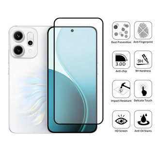 2 trong 1 Reno 14 Kính Cường Lực Bảo Vệ Màn Hình Cho OPPO Reno 13F 13 12 11 F 12F 11F 5G 9D Kính Bảo Vệ Phim Với Ống Kính Máy Ảnh Phim