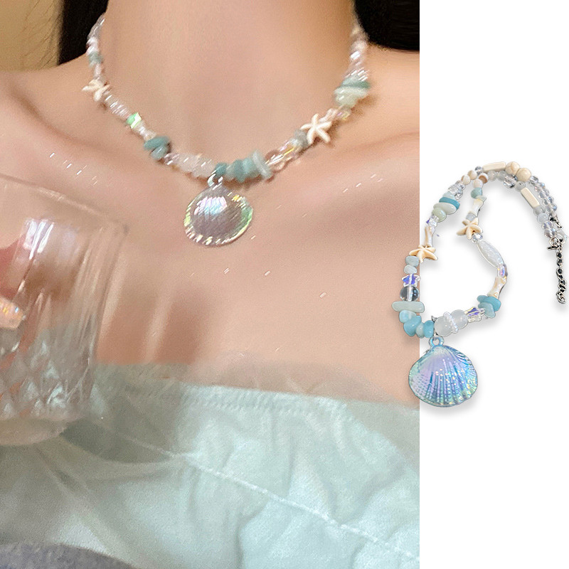 Vòng cổ vỏ biển Phụ kiện nữ Chuỗi xương đòn đính cườm