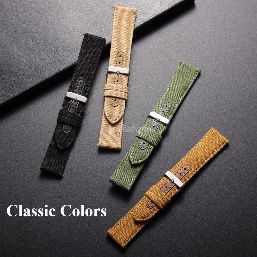 Vintage Nylon Da Đồng Hồ Dây 20mm 22mm Phát Hành Nhanh Chính Hãng Da Bò Dây Đeo Đồng Hồ Vải Vòng Tay Đơn Giản Dây Đeo Tay Cho Nữ Thể Thao Dây Đeo Tay