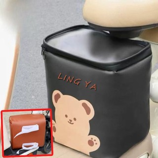 Túi tay lái xe đạp da PU, túi treo trước tháo rời nhanh, thiết kế hoạt hình, phù hợp xe đạp/xe điện