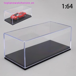 Toplanswatchstore 1: 64 Hộp trưng bày mô hình ô tô Vỏ bảo vệ trong suốt Acrylic Bụi Bìa cứng Bảo quản Giá đỡ VN