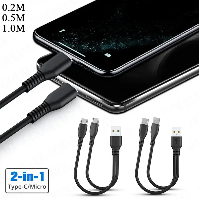 Cáp Micro USB 2 trong 1 tốc độ cao - Bộ chia sạc đa năng cổng kép - Phụ kiện sạc hiệu quả