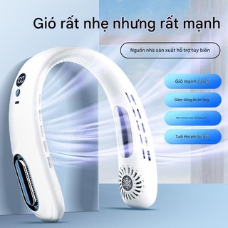 Quạt Đeo Cổ Mini – 5 Cấp Gió Mạnh, Sạc USB, Nhỏ Gọn Tiện Lợi