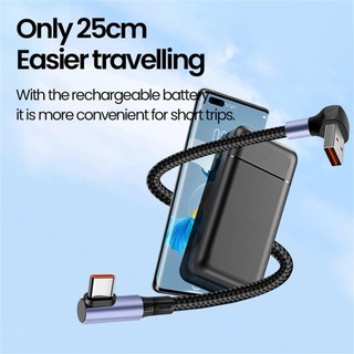 Cáp dữ liệu ngắn 6A Khuỷu tay kép USB C sang Type C Cáp sạc nhanh cho Samsung Xiaomi Xe hơi Dây sạc điện thoại
