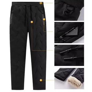 Gksss Nam Mùa Đông Lót Lông Cừu Dày Chống Gió Ấm Áp Quần Cashmere