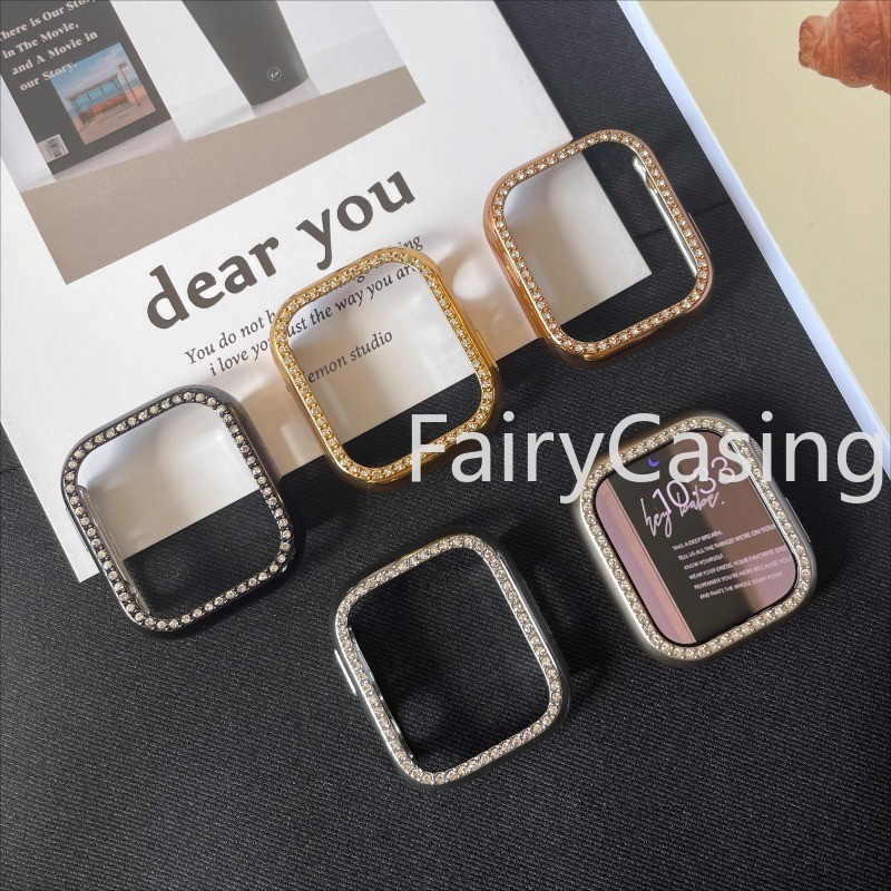 Vỏ kim cương rỗng cho Apple Watch Case 10 46mm 42mm 49mm Ultra 2 40 44 ...