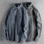 Sơ mi denim wash bụi phong cách Vinstage_dã ngoại_Biker