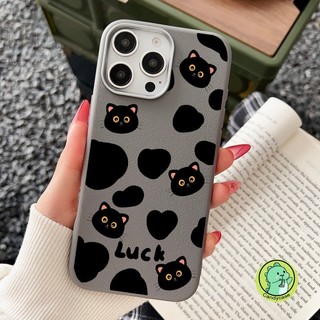 Ốp Điện Thoại Da Mèo Bò Cho Tecno Camon 30 30s 20 Pro 16S 15 Air 12 Spark Go 2025 2024 2023 2022 Vỏ Hoạt Hình Dễ Thương Đơn Giản Vỏ Mềm Chống Sốc