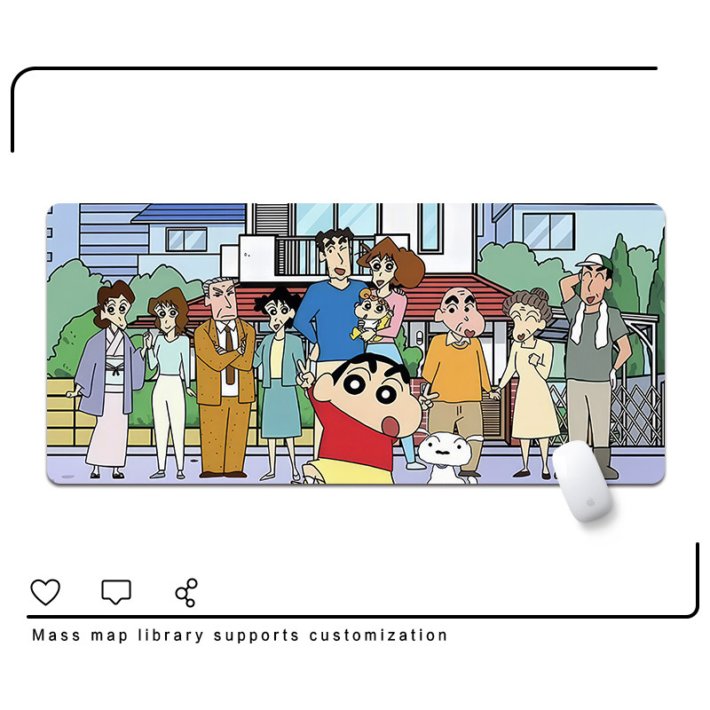 Hoạt Hình Crayon Shin-chan Miếng Lót Chuột Dễ Thương Bé Gái Cá Tính Sáng Tạo Tùy Chỉnh Miếng Lót Bàn Phím Anime Lớn Thảm