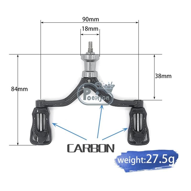 Máy Quay Thay Thế Tay Cầm Đôi Cánh Tay Carbon Câu Cá DIY Sửa Đổi Câu Cá Cho KASTKING SEAKIGHT