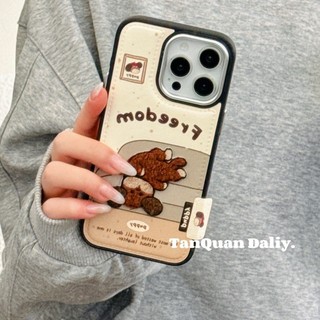 Ốp điện thoại hình chó Sofa đảo ngược thêu ba chiều dễ thương cho iPhone16 15 14 13 Pro Max Bảo vệ Camera chống sốc Vỏ cứng chống rơi