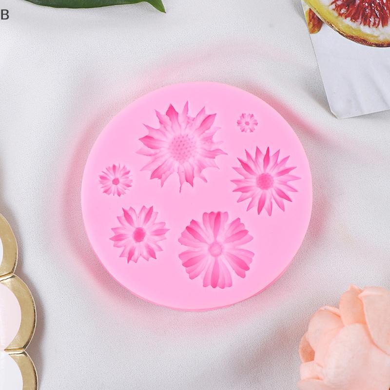 B & N 3D Cánh hoa hướng dương Cánh hoa bằng silicon dập nổi Công cụ trang trí bánh kẹo mềm.
