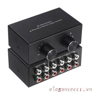Bộ chuyển đổi âm thanh nổi ELE 4 cổng R L Bộ chia chuyển mạch RCA hai chiều Chia sẻ Loa hoạt động Công tắc AC004A