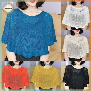 SAFENH Khăn choàng dệt kim rỗng, áo choàng smock chống nắng dành cho nữ, phù hợp mùa hè thanh lịch