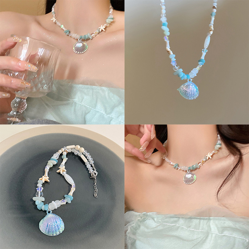 Vòng cổ vỏ biển Phụ kiện nữ Chuỗi xương đòn đính cườm