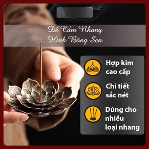 Đế Cắm Nhang Hoa Sen,Đế Đốt Trầm Hương Hợp Kim Chất Lượng Cao,Dùng Cho Nhang Vòng, Nhang Tăm - FE123