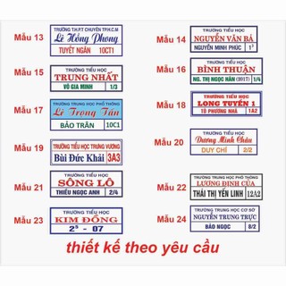 Bảng tên và số điện thoại ba mẹ, ủi quần áo cho bé các trường mầm non lớp mầm,chồi không bong tróc theo chuẩn trường học