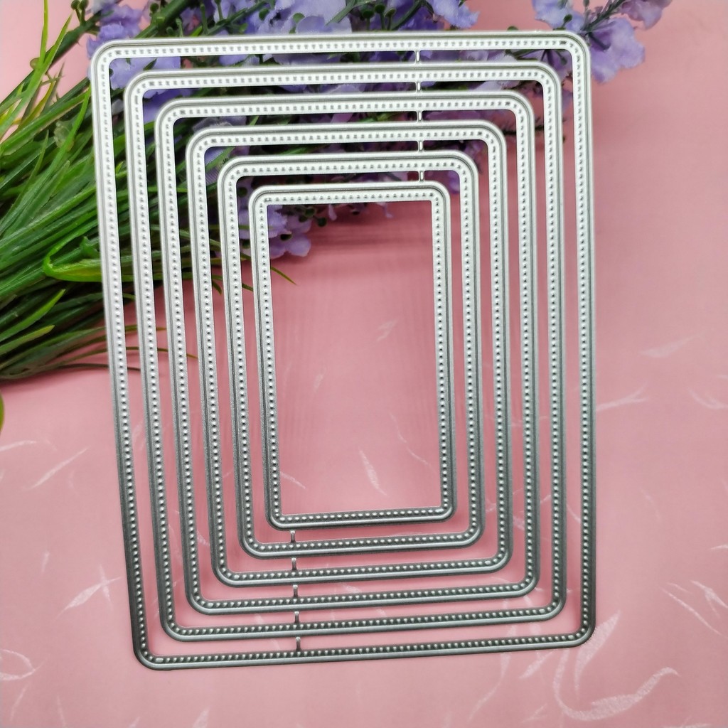 Nhiều Lớp Hình Chữ Nhật Khung Cắt Khuôn Sổ Lưu Niệm Kim Loại Thép Carbon Cắt Chết Rỗng Dập Nổi Khắc Bản Mẫu DIY Giấy Nghệ Thuật Album Thiệp Chúc Mừng Trang Trí