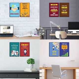 Bộ Tranh động lực treo tường, tranh tạo động lực làm việc, tranh văn phòng, tranh slogan nhiều size