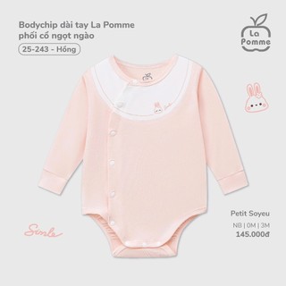 La pomme SS2025 BST sơ sinh La Pomme phối cổ ngọt ngào - Hồng cho bé T6.0