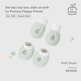 La pomme SS25 BST sơ sinh La Pomme Happy Friend - Xanh mint T6.0