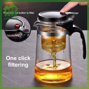 SWEET Bộ Ấm Trà Thủy Tinh Dày Bền Chịu Nhiệt, Lọc Trà, Hộp Đựng Trà Thơm, Homeware n