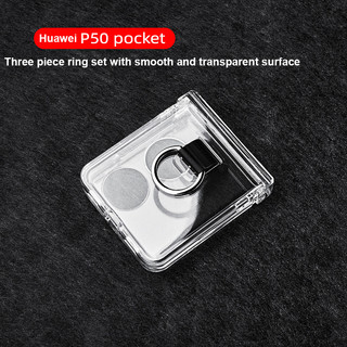 PC Trong Suốt Giá Đỡ Nhẫn Ốp lưng Huawei P50 Pocket 5G Pocket 2 Pocket S Bảo Vệ 3 Miếng Ốp Lưng Chống Sốc