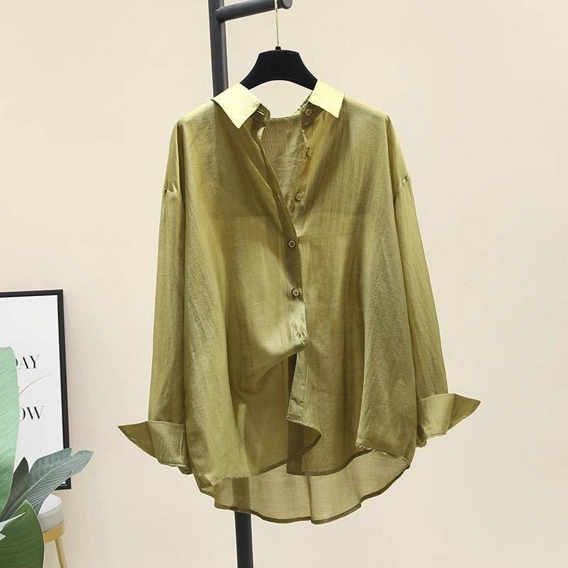 Màu Cà Phê Mỏng Phong Cách Chống Nắng Lót Mùa Xuân Phong Cách Mới Tính Khí Đơn Giản Phù Hợp Với Áo Sơ Mi Dài Tay Sang Trọng Bên Ngoài Top