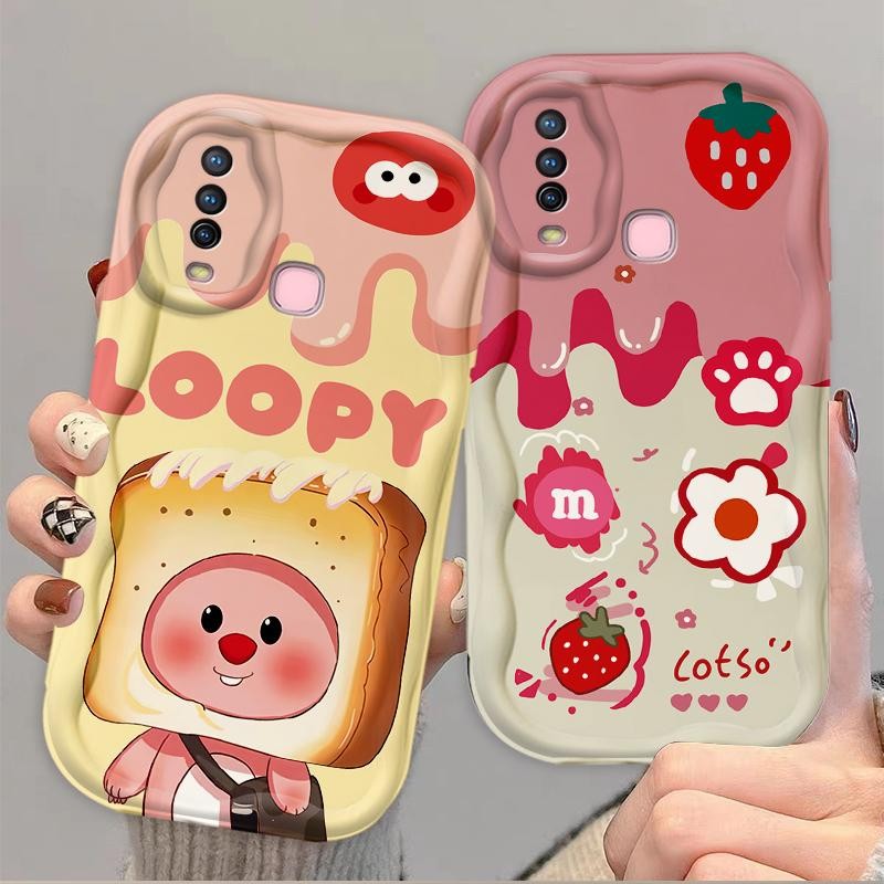 Vỏ Silicon Hoạt Hình Cho VIVO Y17 Y12 / Y12i Y15 1906 Xu Hướng 3D TPU Mềm Dễ Thương Kem Dâu Tây Loopy Thẩm Mỹ Ốp Điện Thoại Chống Sốc