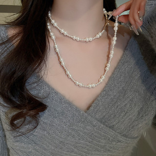 dây chuyền dài cá tính nhiều lớp thời trang vòng cổ nữ ngọc trai dài choker cổ