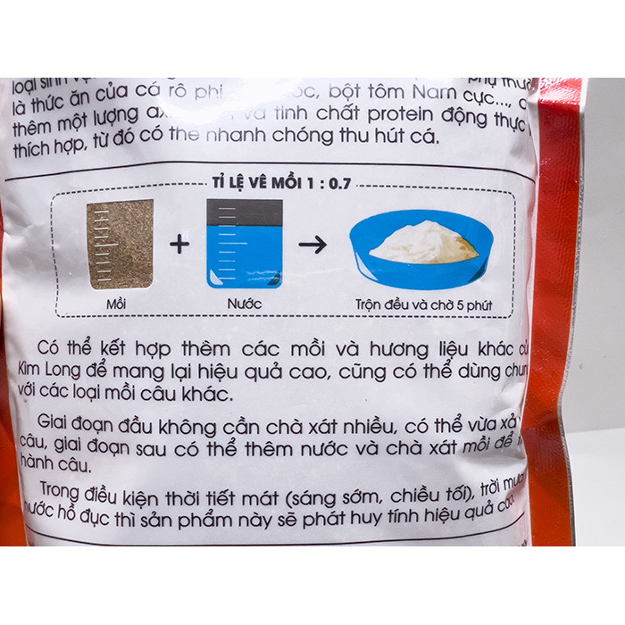 Gói 250gram Bột Mồi Cám Câu Cá Rô Phi Kim Long Số 2