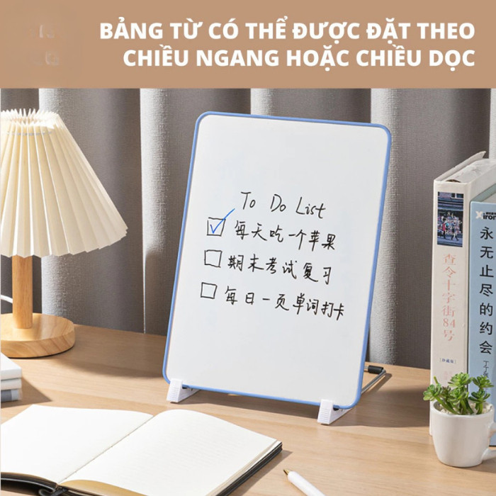 Bảng Từ Trắng Ghi Chú Cầm Tay Dùng Cho Học Tập DINOHOME, Bảng Viết Bút Lông Xoá Dễ Dàng, Hút Nam Châm Tốt