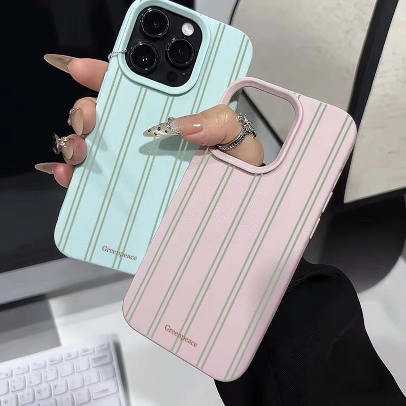 Ốp Điện Thoại Mùa Hè In Sọc Xanh Cho iPhone 17 Air 16e 16 15 14 13 12 11 17 Pro Max XS XR X 16 Plus Vỏ Silicon Mềm Chống Sốc