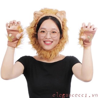 ELE Ngộ nghĩnh Đảng Mũ Tai Sư Tử Chân Và Đuôi Bộ Trang Phục Tai Băng Đô Sư Tử