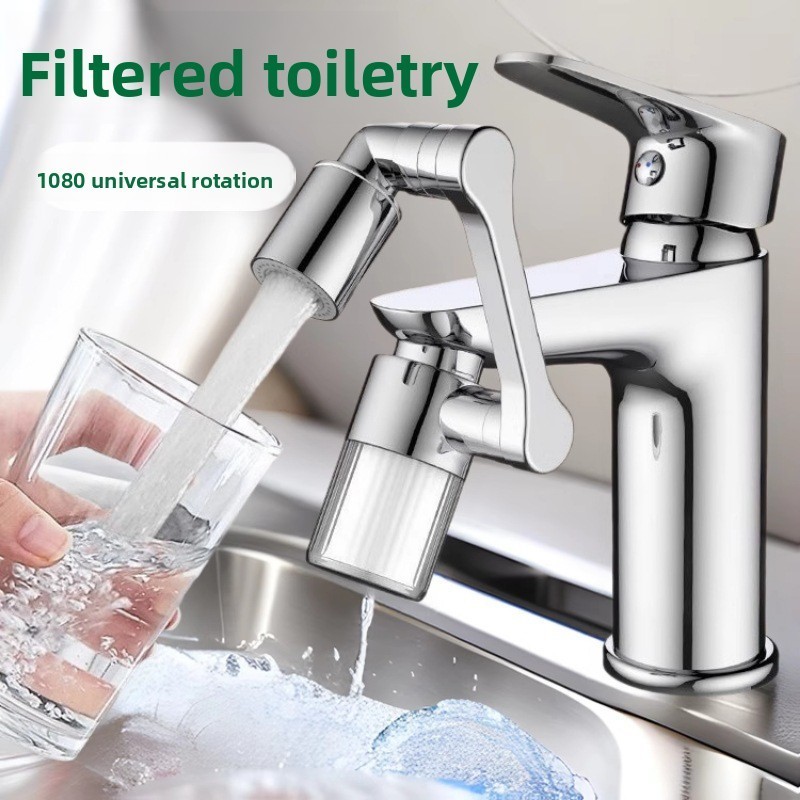 Bộ mở rộng vòi inox 1080 °Vòi phun nước xoay Vòi phun Máy trộn phòng tắm đa năng Máy sục khí 2 chế độ phun