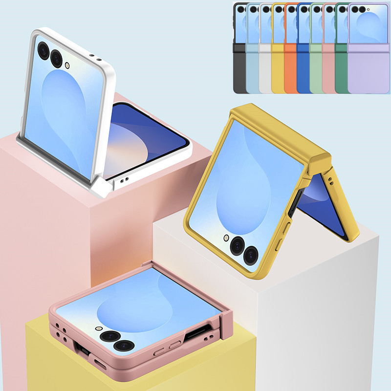 Ốp Điện Thoại Bản Lề Siêu Mỏng Toàn Diện Đơn Giản Cho Samsung Galaxy Z Flip 7 Z Flip 6 Z Flip 5 Z Flip 4 Z Flip 3 5G Cảm Giác Rơi Ngăn Ngừa Bảo Vệ