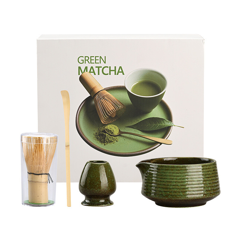 Bộ Chổi Tre Tự Nhiên Đánh Matcha, Kèm Bát & Phới, Hộp Sang Trọng, Quà Tặng Sành Điệu