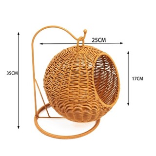 Giỏ Mây MEGOCE, Giỏ Chứa Đồ Mini Dệt, Giỏ Treo Đồ Ăn Nhẹ Kẹo Sử Dụng Cho Thú Cưng